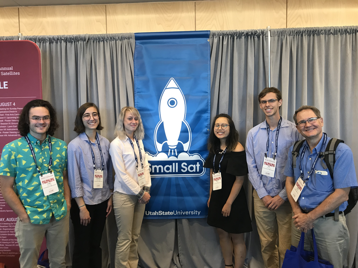 Members of the SOCRATES exec team at the 2019 Small Satellite Conference